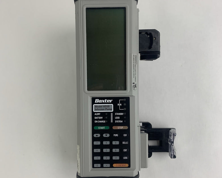 Baxter AS50 IM8550 Infusion Pump Powers On Factory Reset No Batteries No Charger