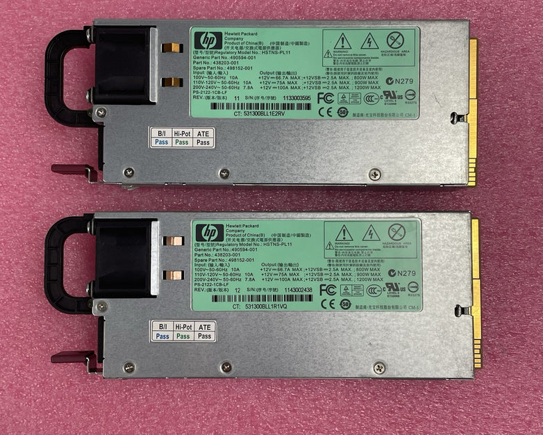 HP ProLiant 10th Gen 500W 80 Plus Platinum PSU Power Supply 865399-101 Lot of 2
