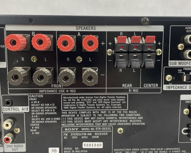 Sony STR-DE475 - Home Theater Digital AV Stereo Receiver 5.1 Channel Tested
