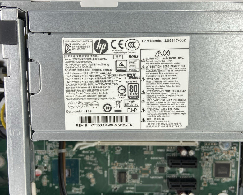 HP EliteDesk 800 G4 SFF Intel Core i5-8500 3GHz 8GB RAM No HDD/OS Bad FP USB