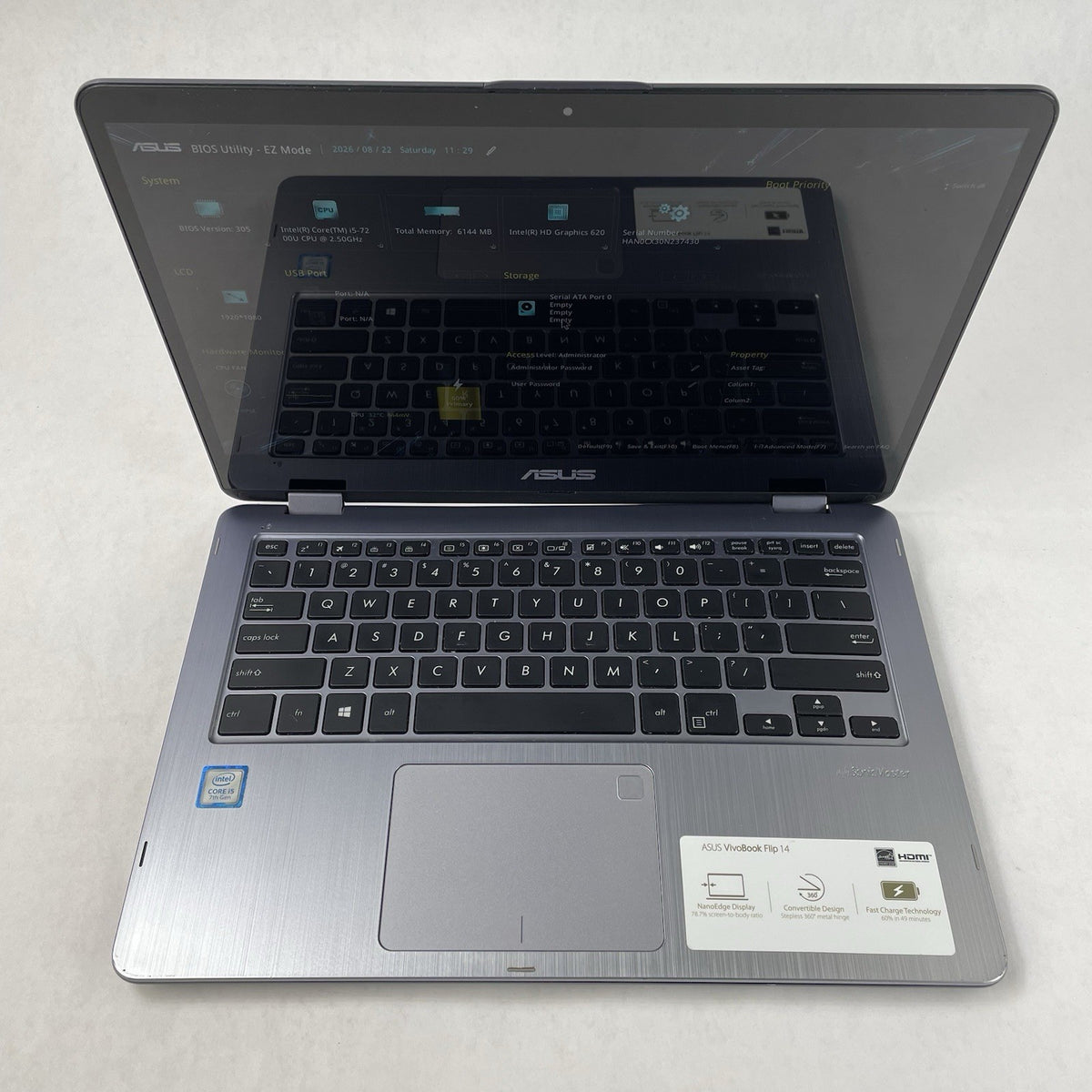 Asus TP410U 14" i5-7200U 2.50 GHz 6 GB RAM No SSD/OS/AC - READ1