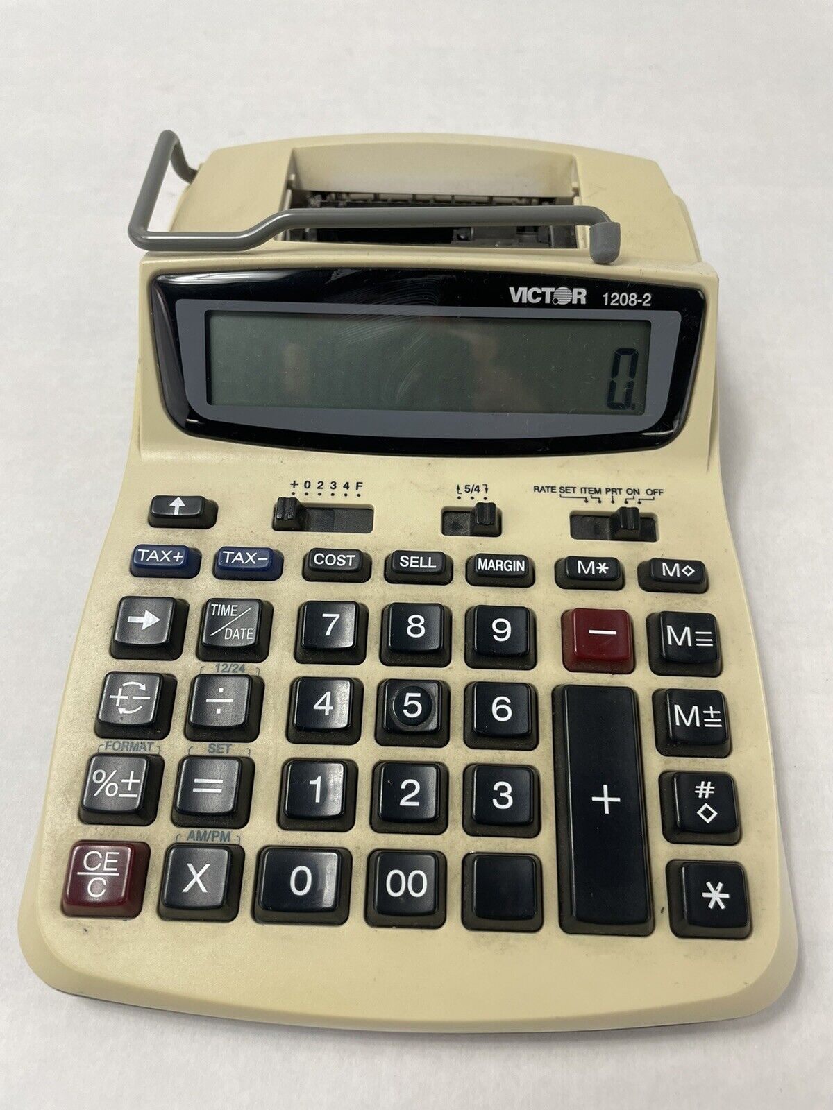 Victor 1208-2 Compact Printing Calculator No Power Cord Battery-Use Only