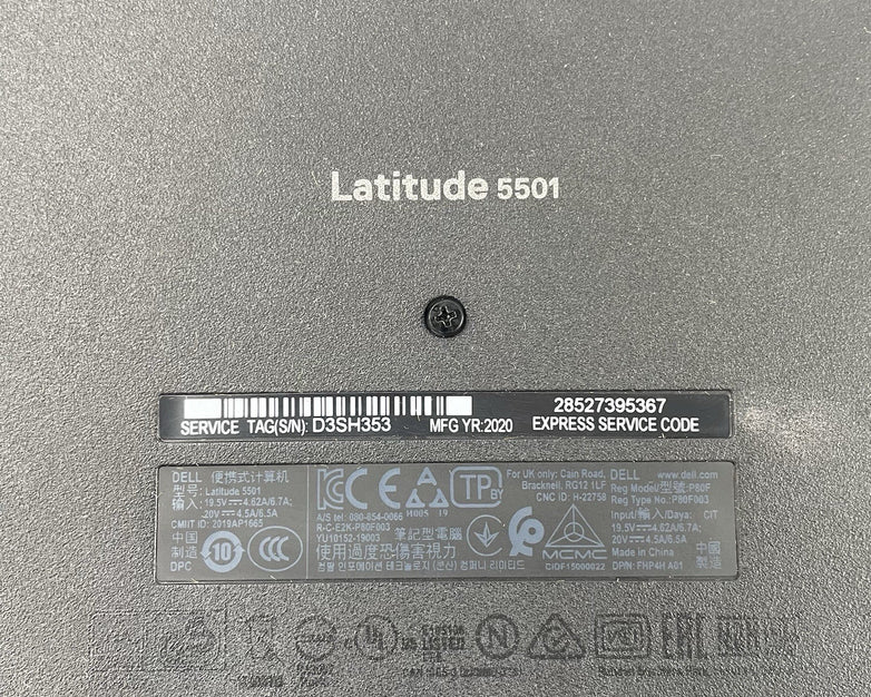 Dell Latitude 5501 15.6" i5-9400H 2.50 GHz 8 GB RAM No SSD/OS/AC