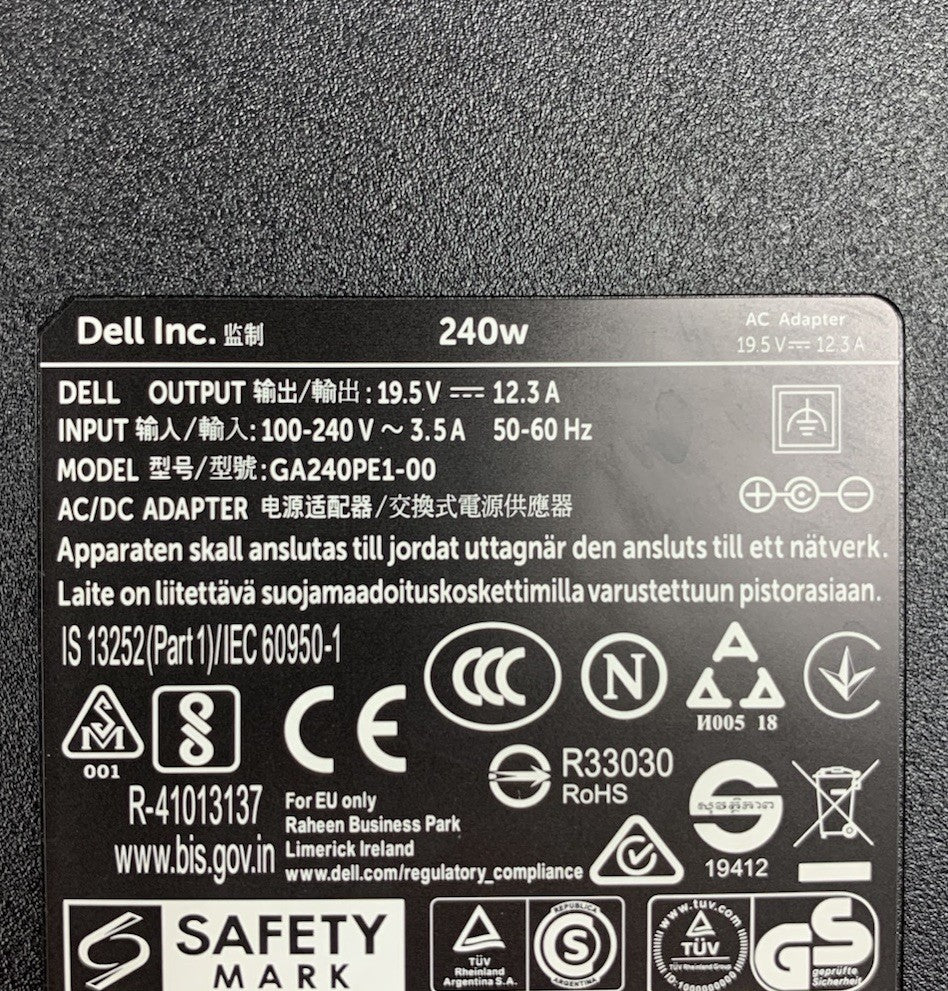Dell GA240PE1-00 19.5V 12.3A 240W AC Adapter Power Supply7