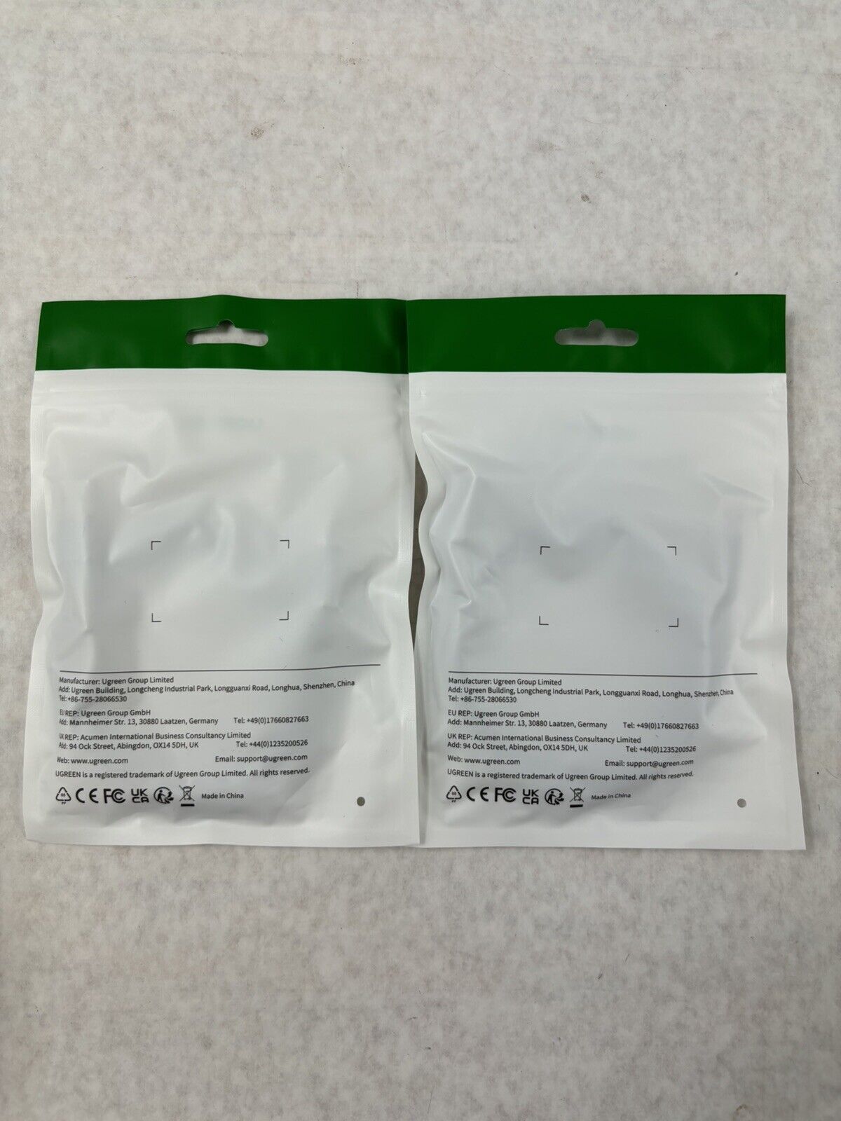 Pair of UGREEN USB A 3.0 Male to Female Extension Cable Nylon Braided