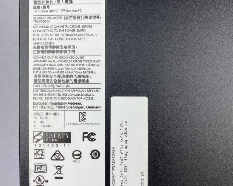 HP ProDesk 400 G1 SFF Intel Core i3-4160 3.60GHz CPU 8GB RAM No HDD No OS