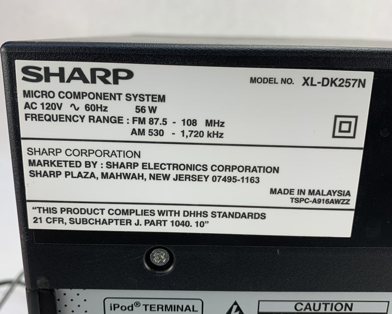 Sharp XL-DK257N Micro Component Stereo System iPod Dock CD Player - Parts