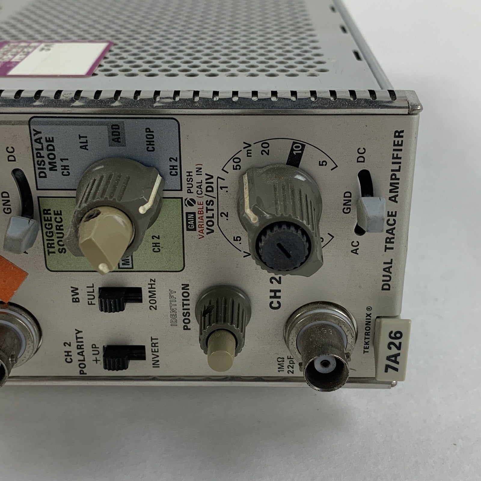 Tektronix 7A26 Dual Trace Amplifier Oscilloscope Plug-In Power Tested