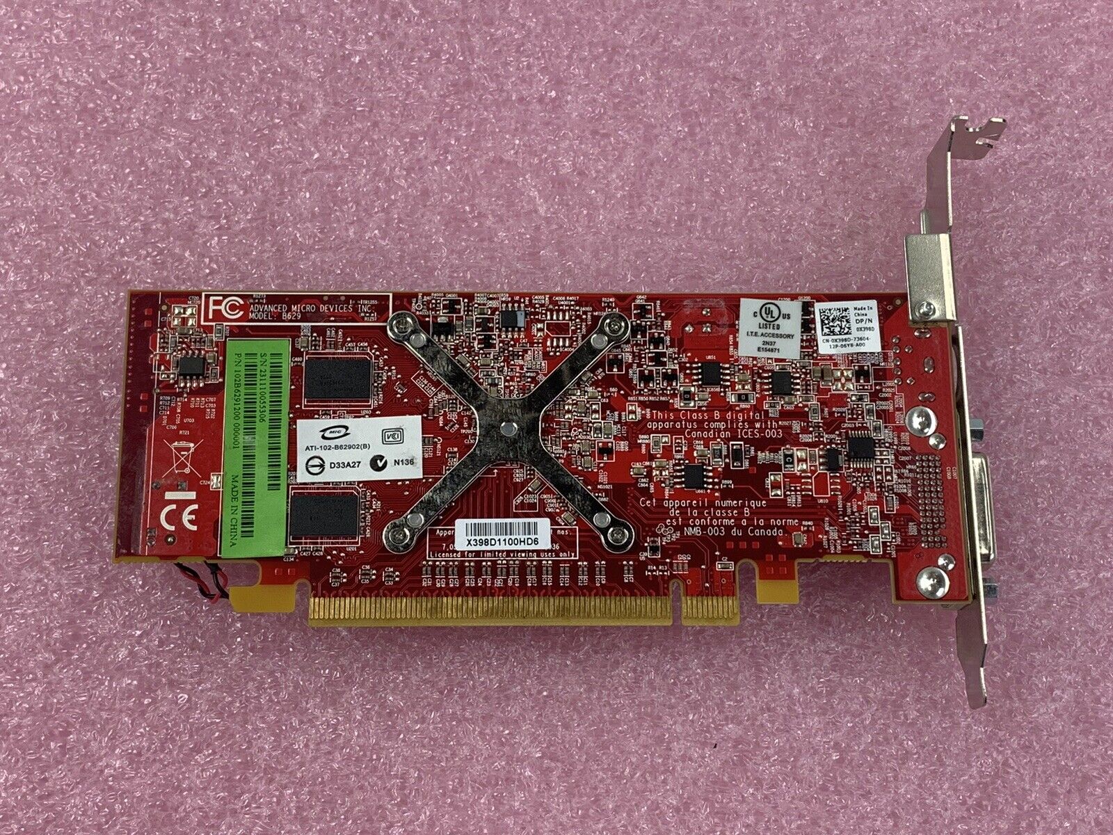 Lot of (5) Dell Y104D ATI Radeon HD 3450 256MB DDR2 Video Card PCI Express x16