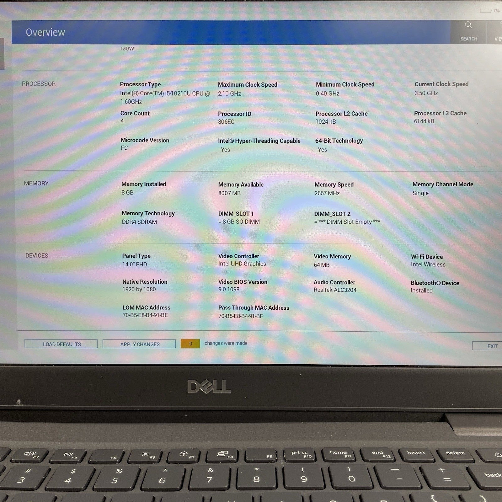 Dell Latitude 3510 14" i5-10210U 1.60 GHz 8 GB RAM No SSD/OS/AC/Batt3