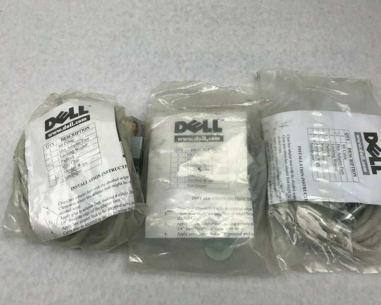 Dell Cable Lock Premium Padlock Laptop Keyed Lock (Lot of 3)