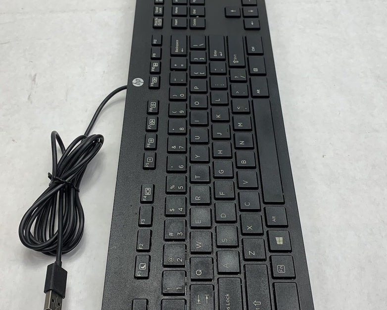 HP PH0U Slim USB Wired QWERTY Keyboard Black (Lot of 4)