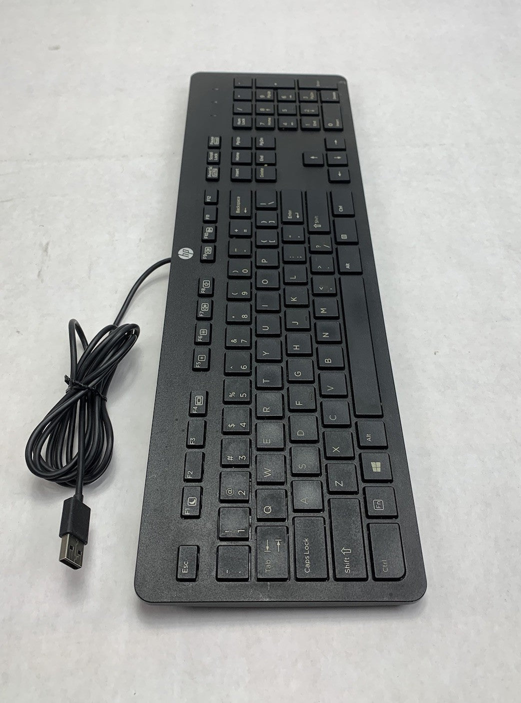 HP PH0U Slim USB Wired QWERTY Keyboard Black (Lot of 4)