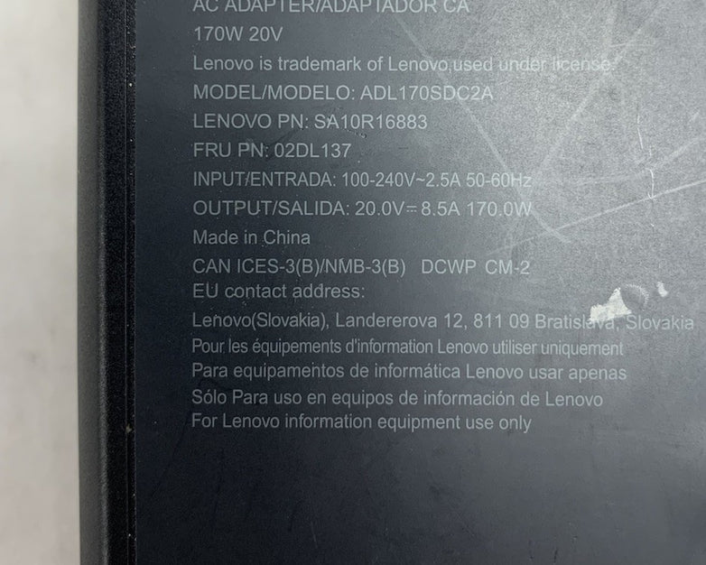 Lenovo ADL170SDC2A 170W AC Adapter Power Supply
