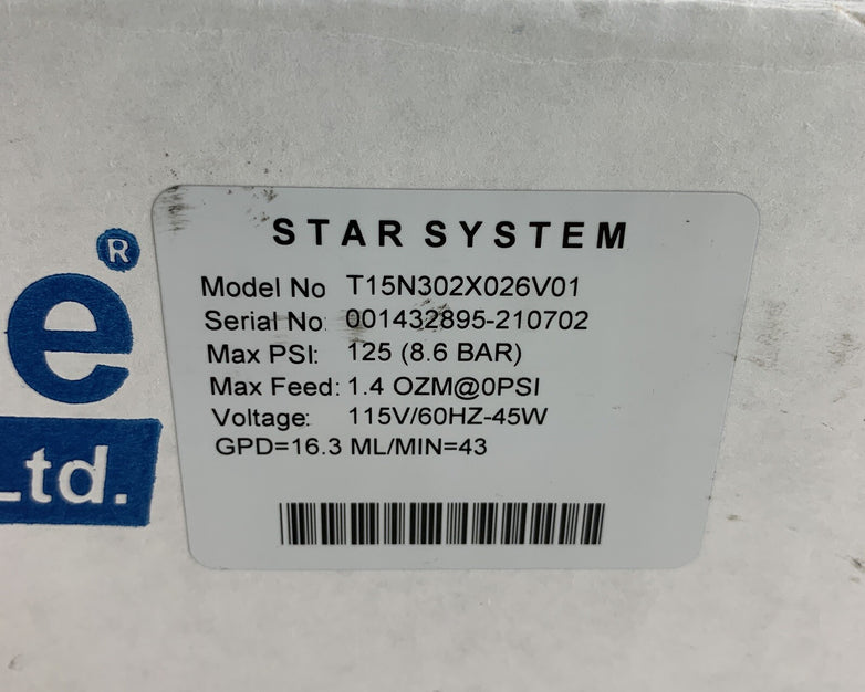 Star System t15n302x026v01 Chem Feed C-1500N Blue White Pump Filter Kit