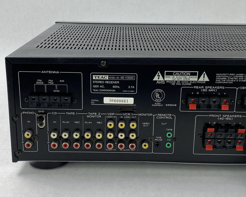 TEAC AG-V3020 Stereo Receiver No Remote
