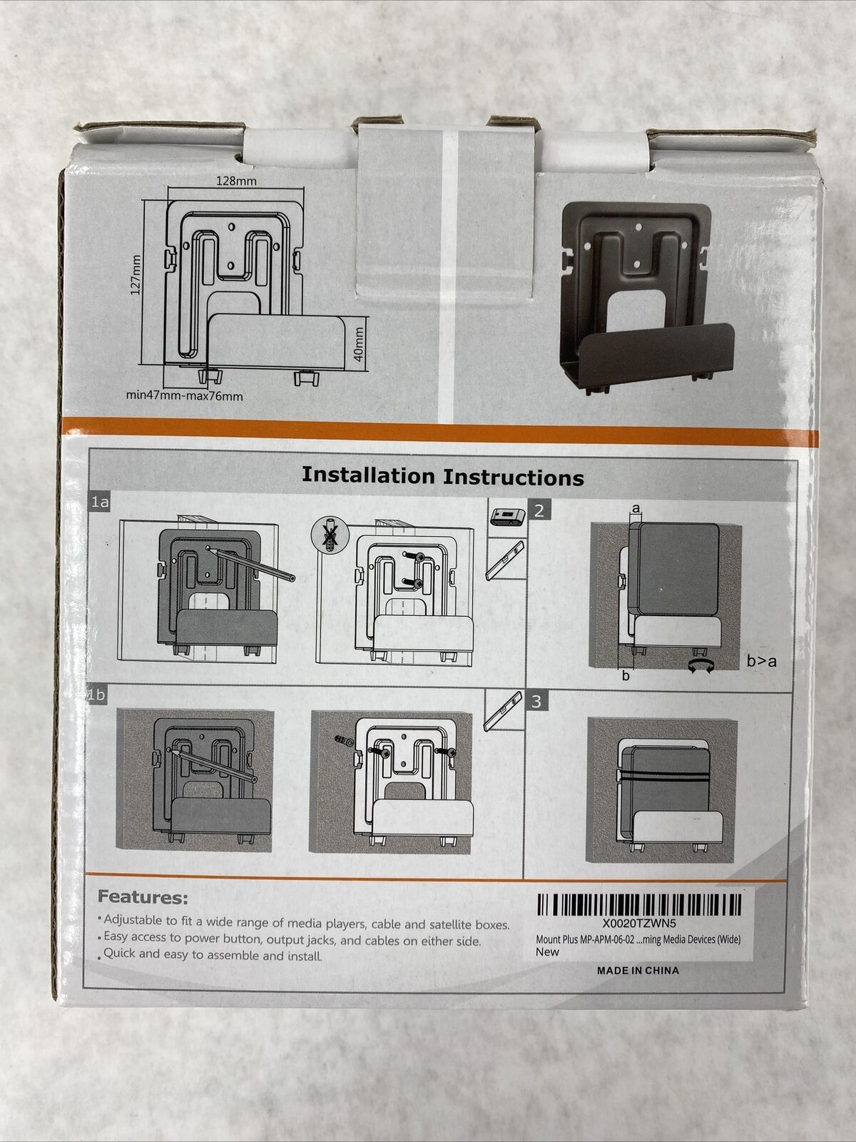 Mount Plus APM-06-02 Streaming Media Player Wall Mount Black X0020TZWN5