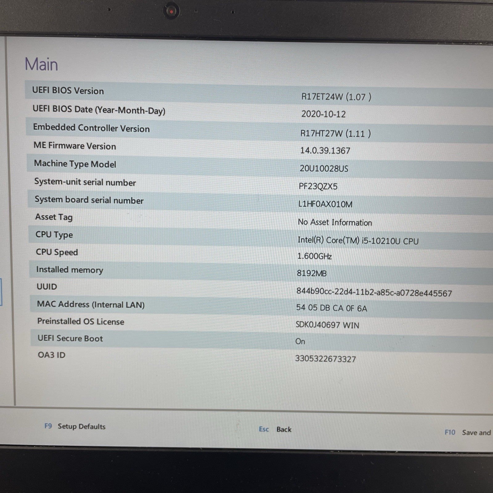 Lenovo ThinkPad L14 Gen 1 14" i510210U 1.60GHz 8GB RAM No SSD No OS  READ3
