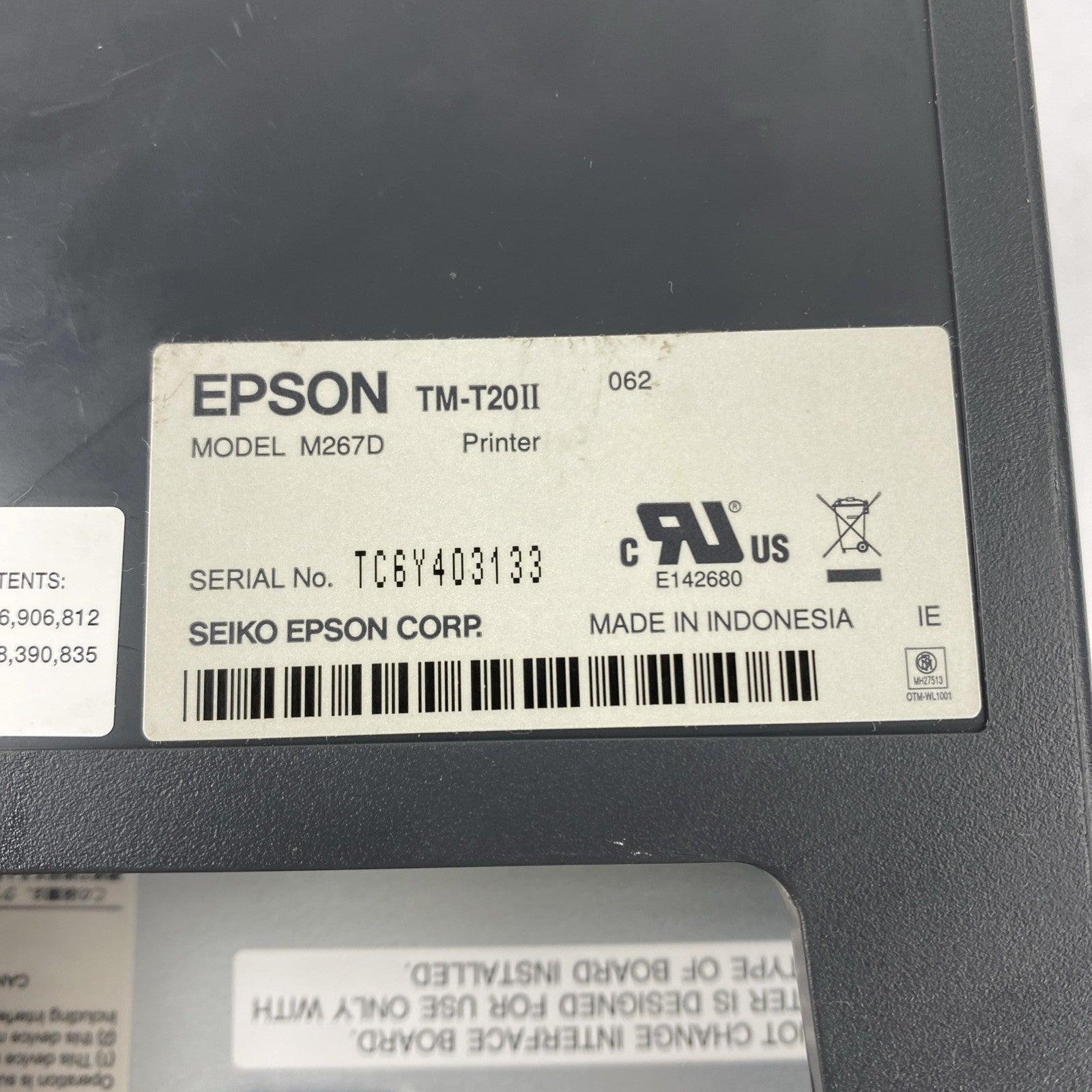 Epson MZ67D label Printer TM-T2011 - Tested8