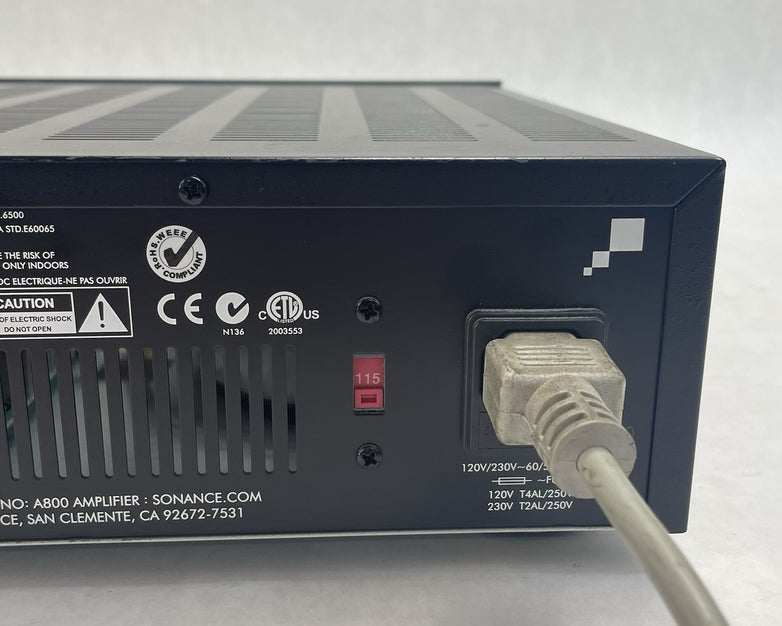Sonance A800 8-Channel Power Amplifier Fully Tested Parts Or Repair