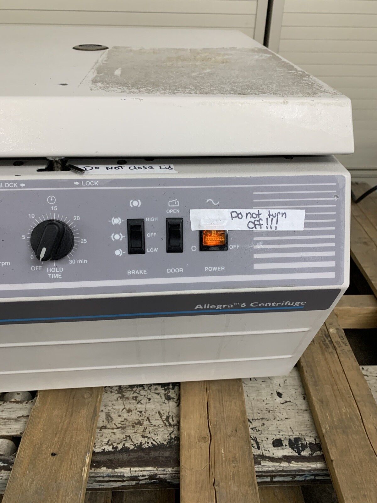 Beckman Allegra 6 Bench Top Centrifuge Tested Bad Timer For Parts and Repair