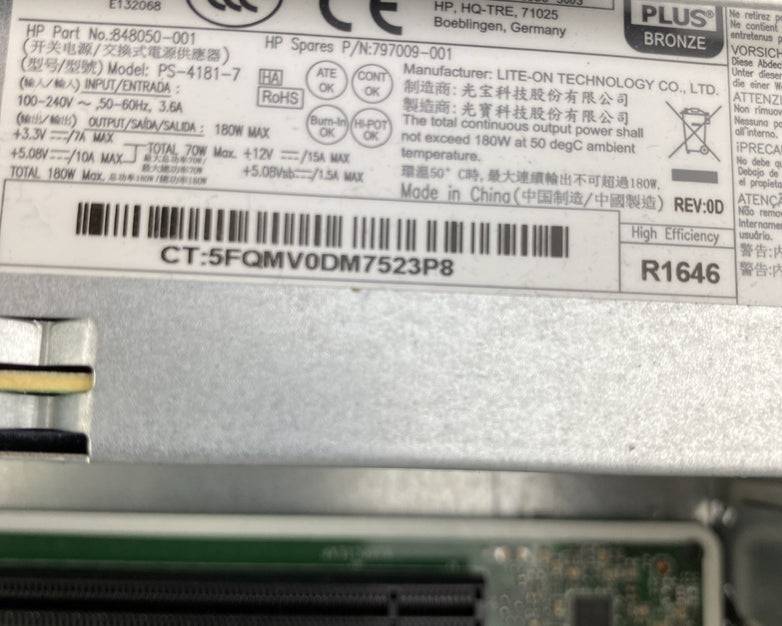 HP ProDesk 400 G3 SFF Quad Core i5-6500 3.20GHz CPU 1x8GB DDR4 RAM No HDD No OS