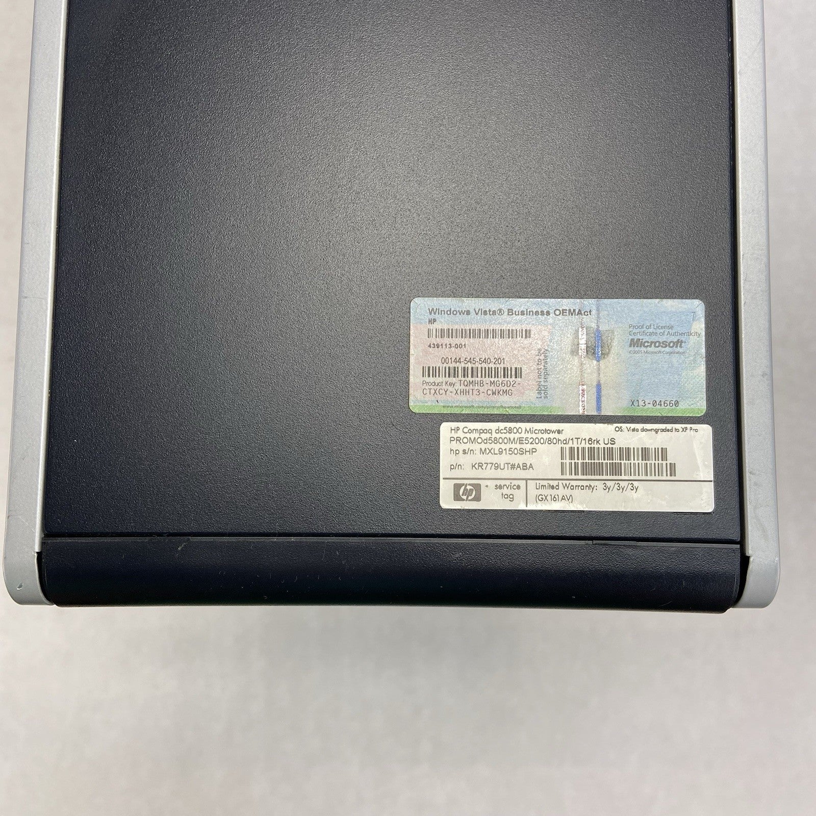 HP Compaq dc5800 MT Intel Pentium Dual-Core E5200 2.5GHz 2GB RAM No HDD No OS3