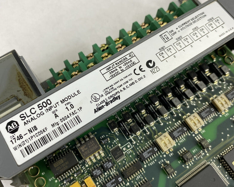 Allen-Bradley SLC500 Analog Input Module 1746-NI8 Ser. A FRN 1.0 - Untested