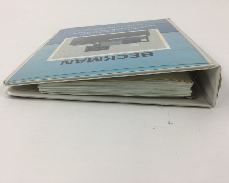 Beckman Appraise Data Network Patient Chartable Report Program Manual