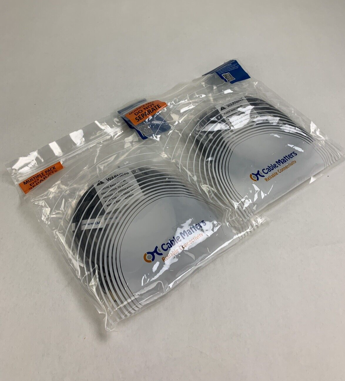 Lot of 2 2-Pack Cable Matters USB 3.0 Type A SuperSpeed 6FT 200008-Black-6x2