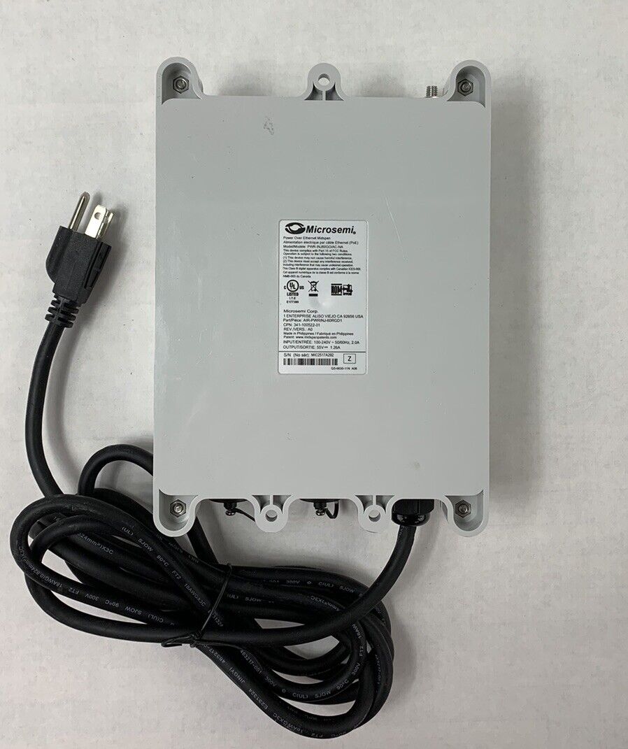 Microsemi PWR-INJ60GO/AC-NA Power Over Ethernet Midspan