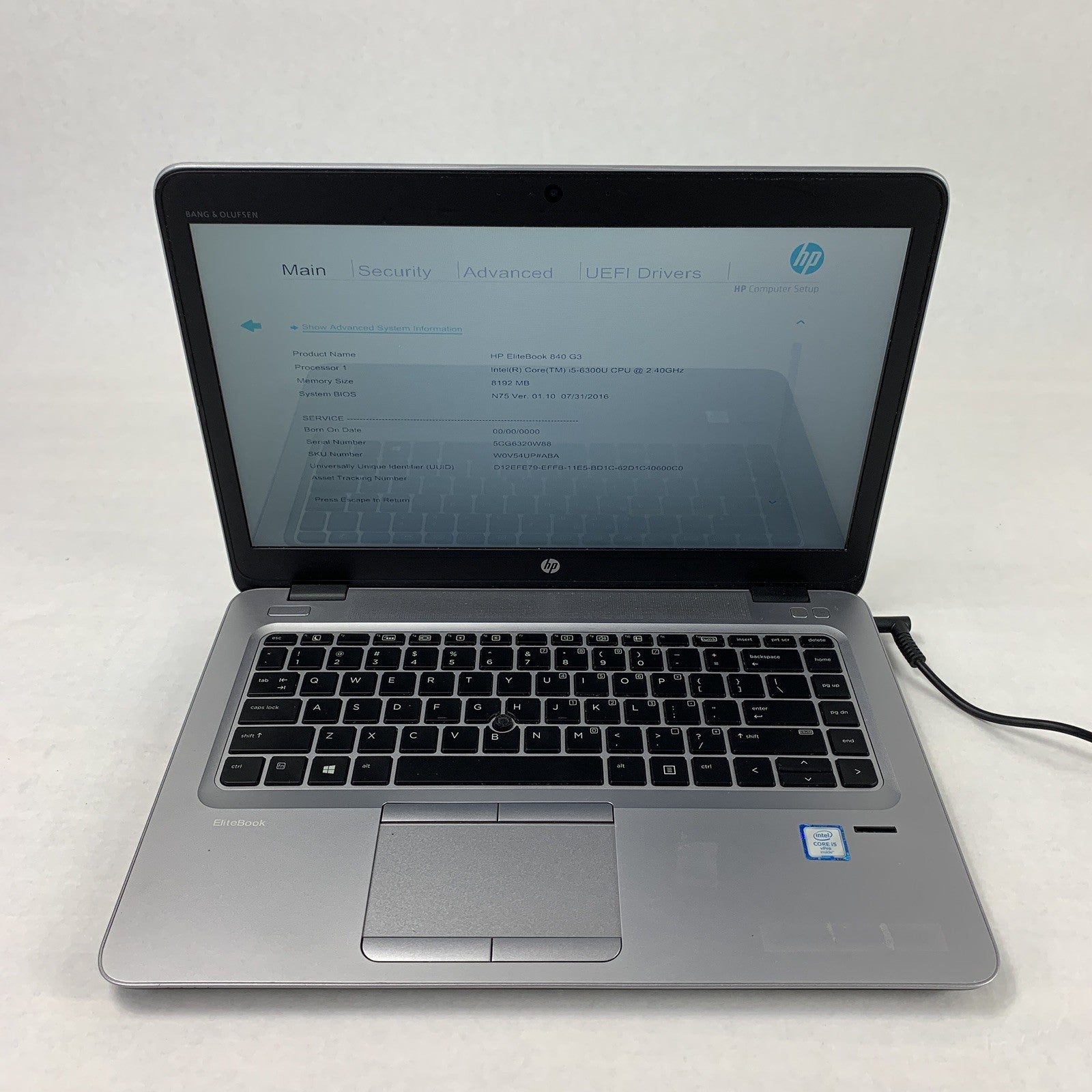 HP EliteBook 840 G3 14" Laptop i5-6300U 2.4GHz 8GB Ram No OS No HDD No AC No Bat