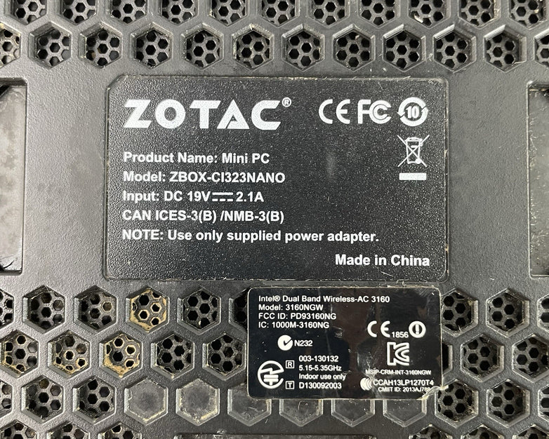 Zotac ZBox-C1323 Nano Micro Celeron N3150 1.60 GHz 8 GB RAM No SSD/OS/AC