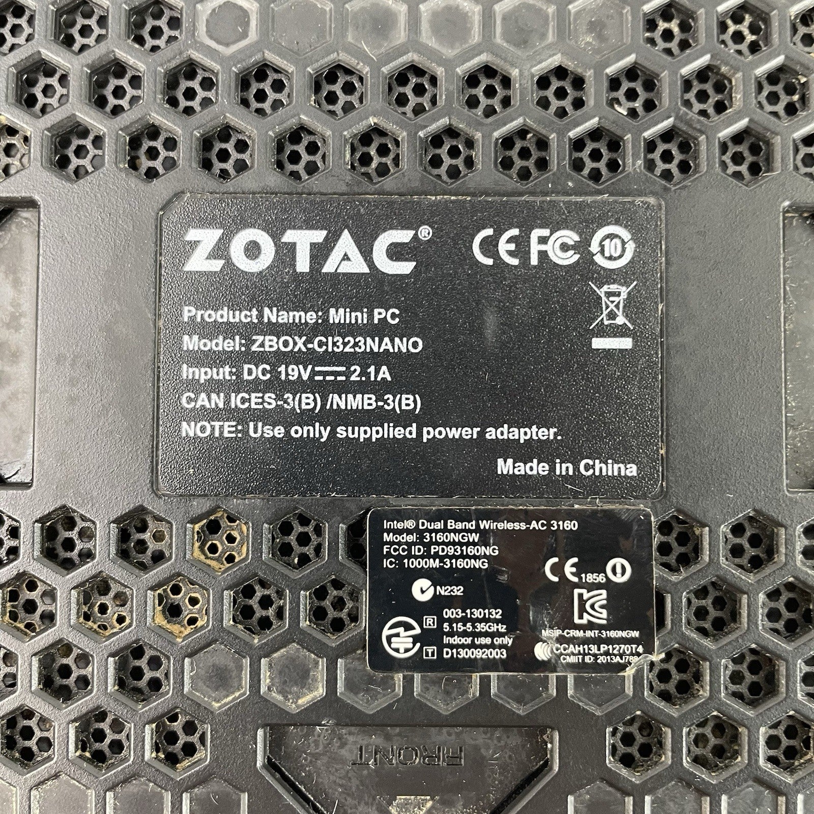 Zotac ZBox-C1323 Nano Micro Celeron N3150 1.60 GHz 8 GB RAM No SSD/OS/AC7