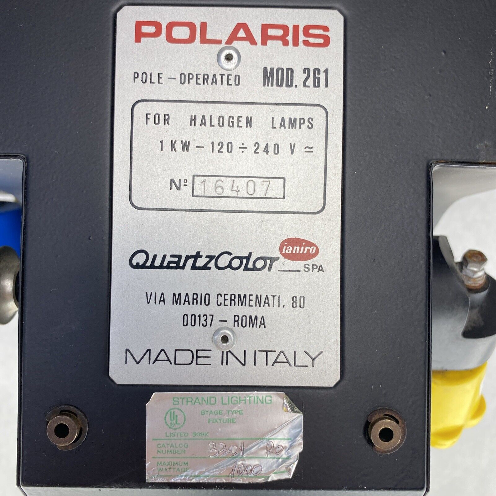 Strand QuartzColor Polaris Mod 261 Studio 1KW Fresnel Spotlight - READ
