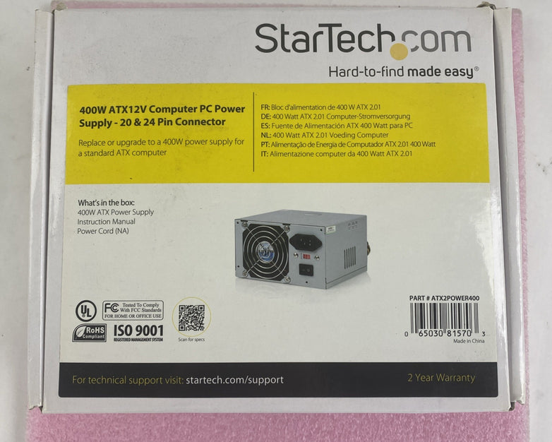Startech AP-450XS12V ATX2PW400PRO Power Supply