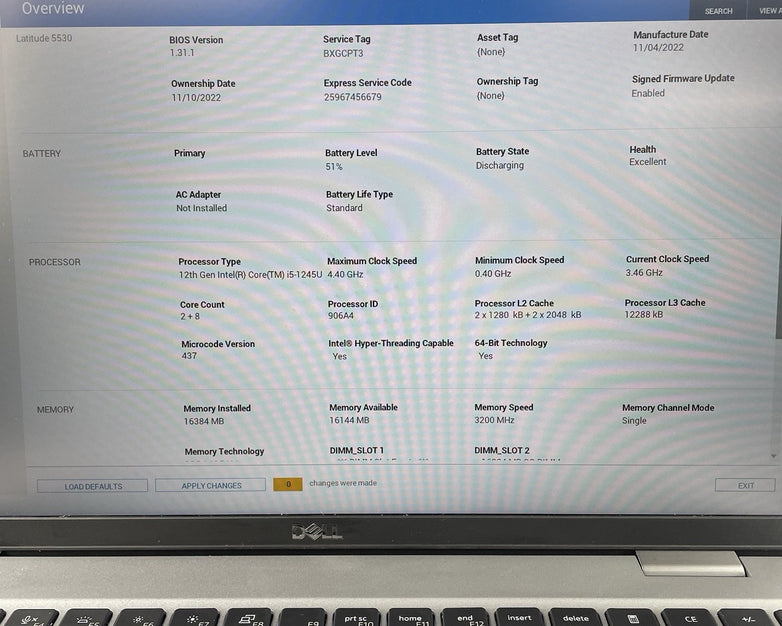 Dell Latitude 5430 15.6" i5-1235U 3.86GHz 16 GB RAM No SSD/OS/AC