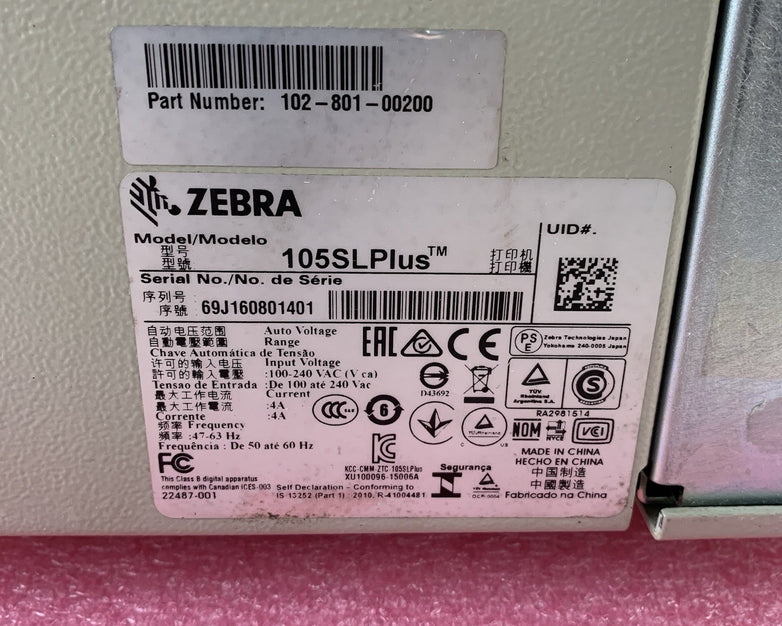 Zebra 105SL Plus 102-801-00200 203DPI Industrial Thermal Label Printer LP/TLP