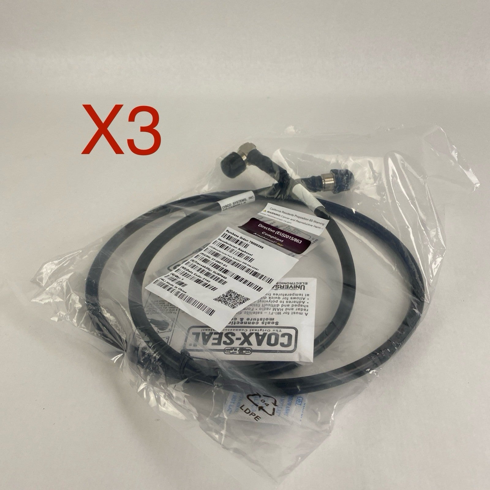 Cisco AIR-CAB005LL-N Aironet 5 Foot Cable Assembly N Connectors Lot of 30