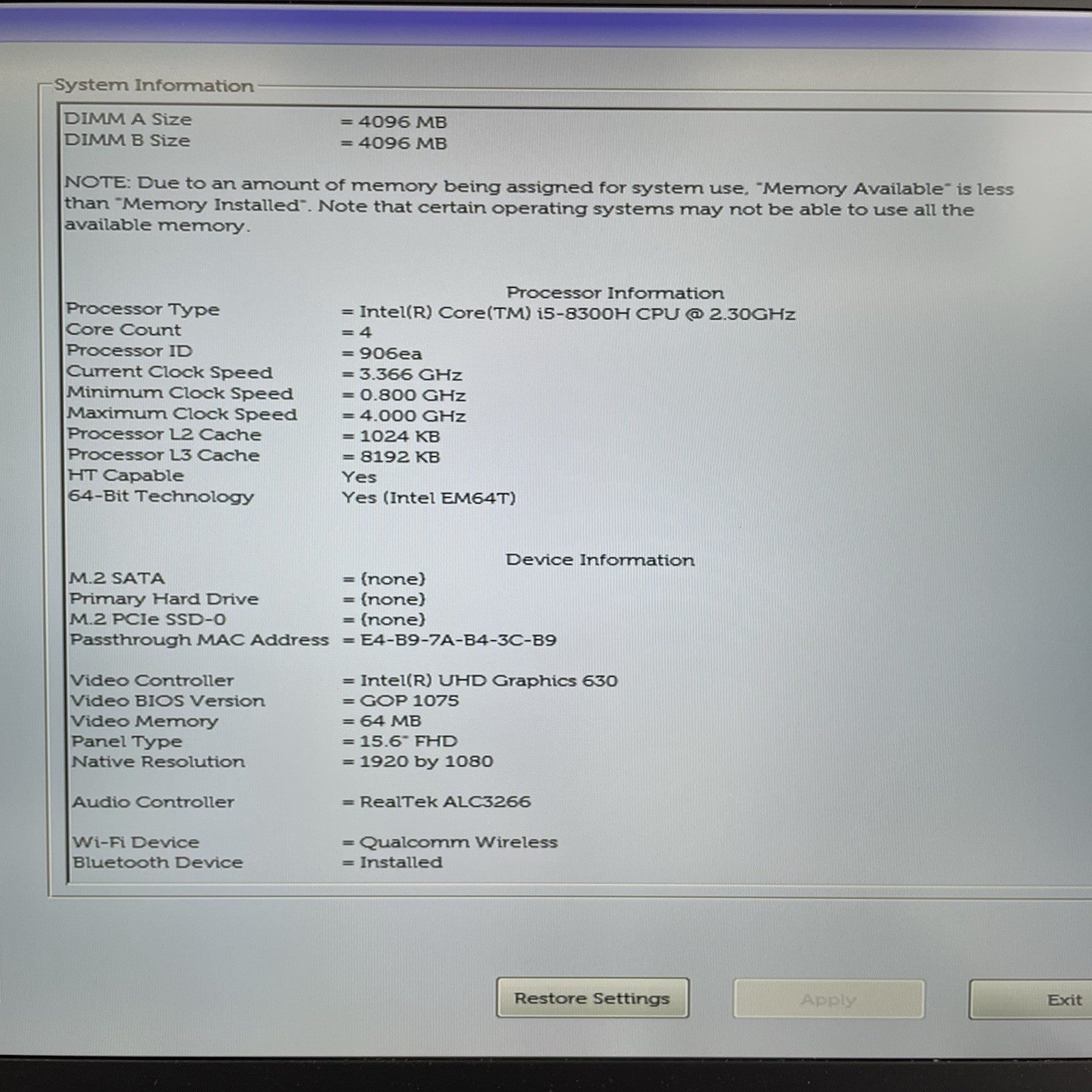 Dell XPS 15 9570 15.6" i5-8300H 2.30 GHz 8 GB RAM No SSD/OS/AC - Bent Bottom6