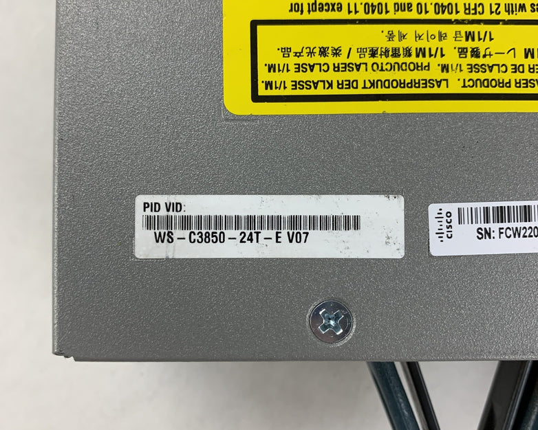 Cisco Catalyst 3850 WS-C3850-24T-E V07 24 Port Gigabit Switch Tested  1G Module