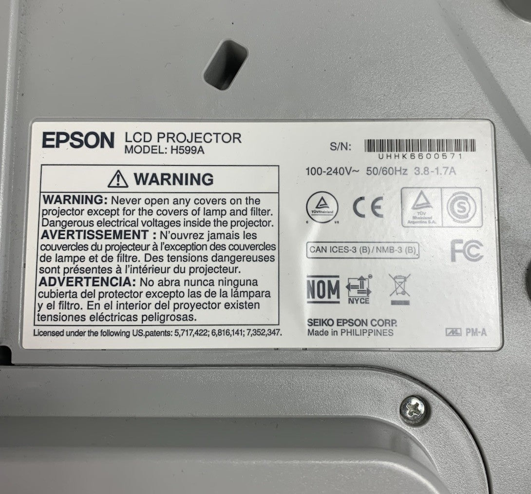 Epson BrightLink 595Wi H599A LCD Lamp Projector 730 Lamp Hours - No Remote7