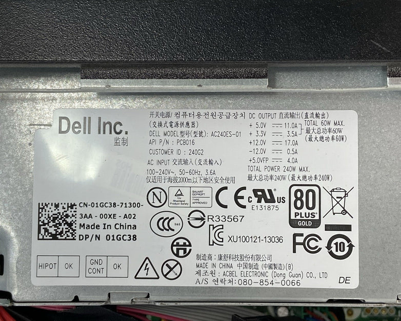 Dell Optiplex 3010 SFF Intel Core i5-3470 3.2GHz 4GB RAM No HDD No OS