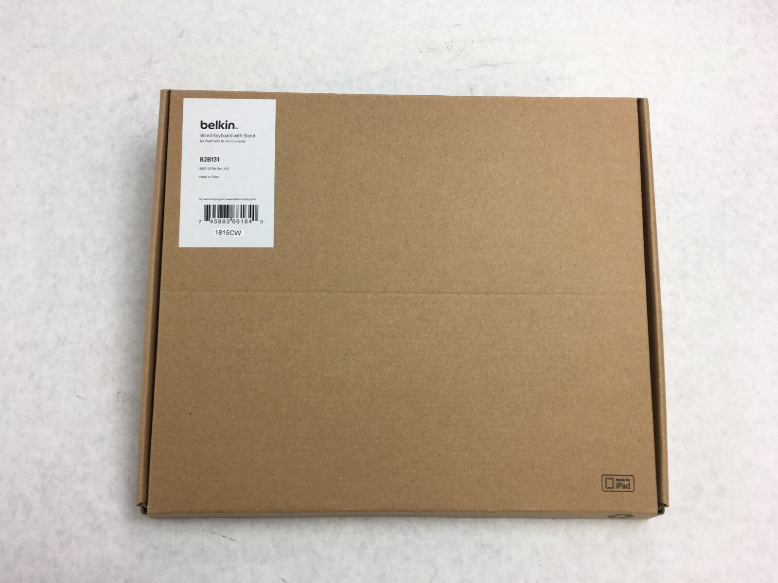 Belkin B2B131 Wired Keyboard With 30-Pin Connector For Apple iPad # 6396