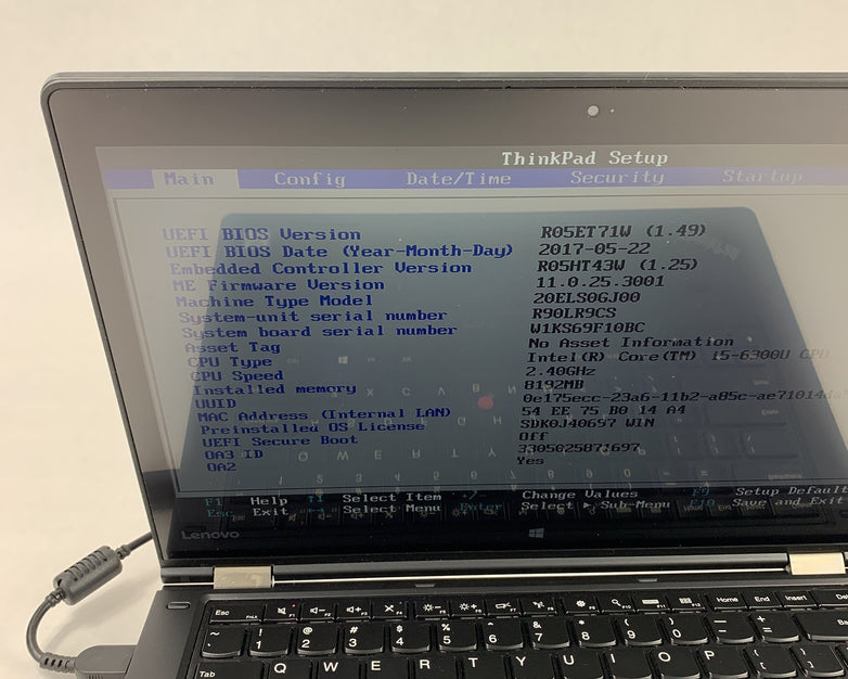 Lenovo ThinkPad Yoga 460 14" i5-6300U 2.4 GHZ 8 GB Ram No OS No HDD No AC