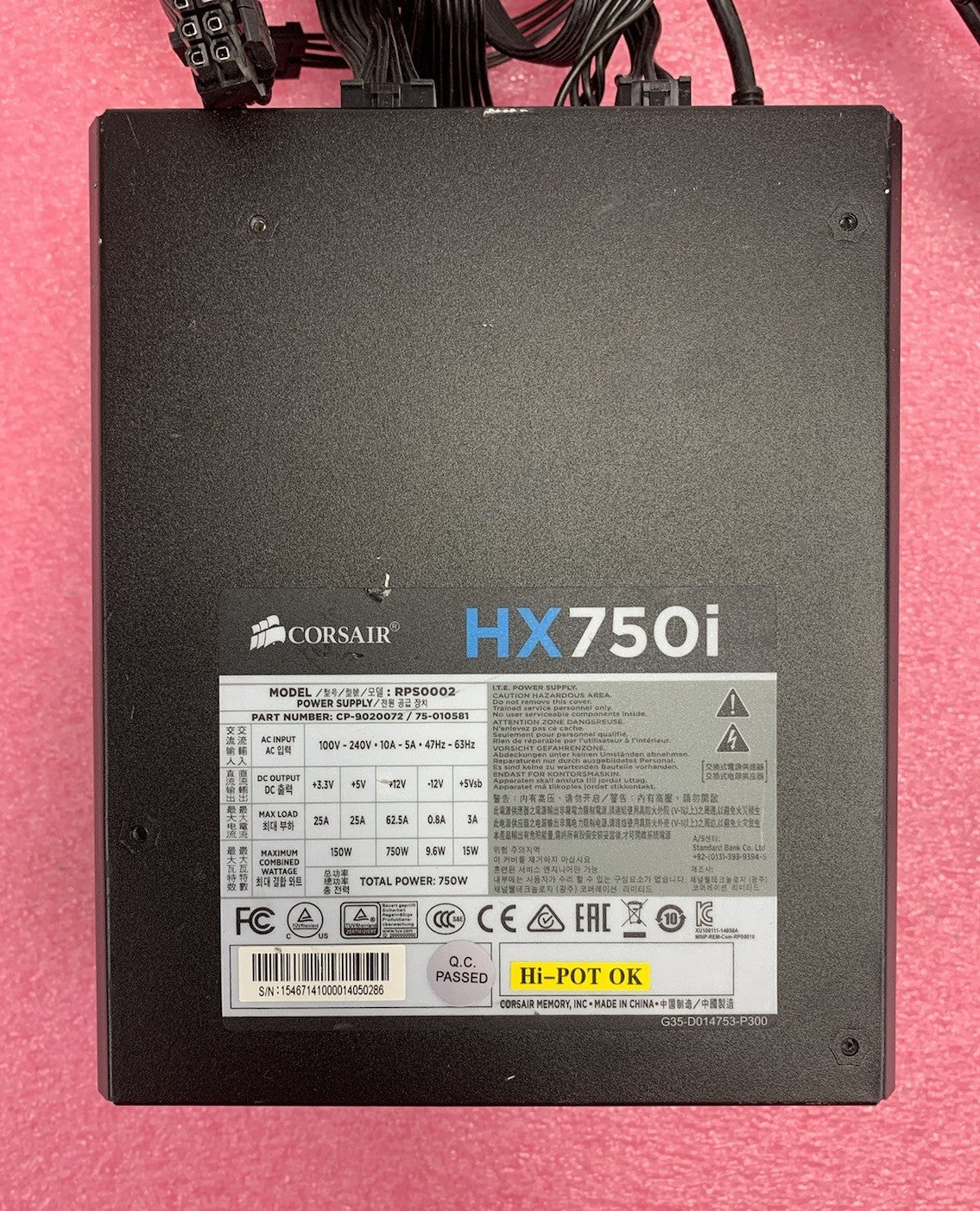 Corsair RPS0002 HX750i 750W Power Supply