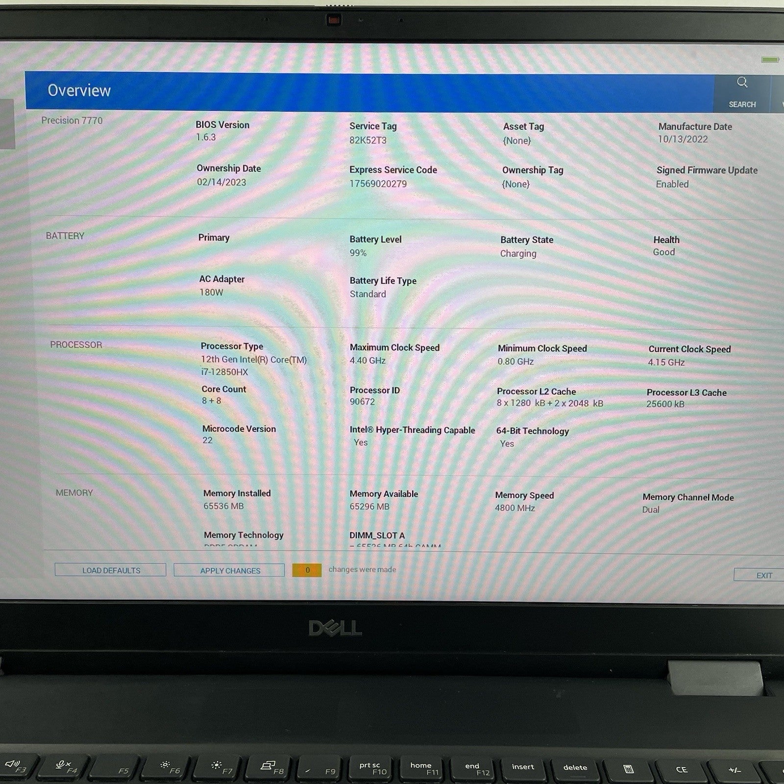 Dell Precision 7770 17.3" i7-12850HX 4.15GHz 64 GB RAM NVIDIA A3000 No SSD/OS/AC3