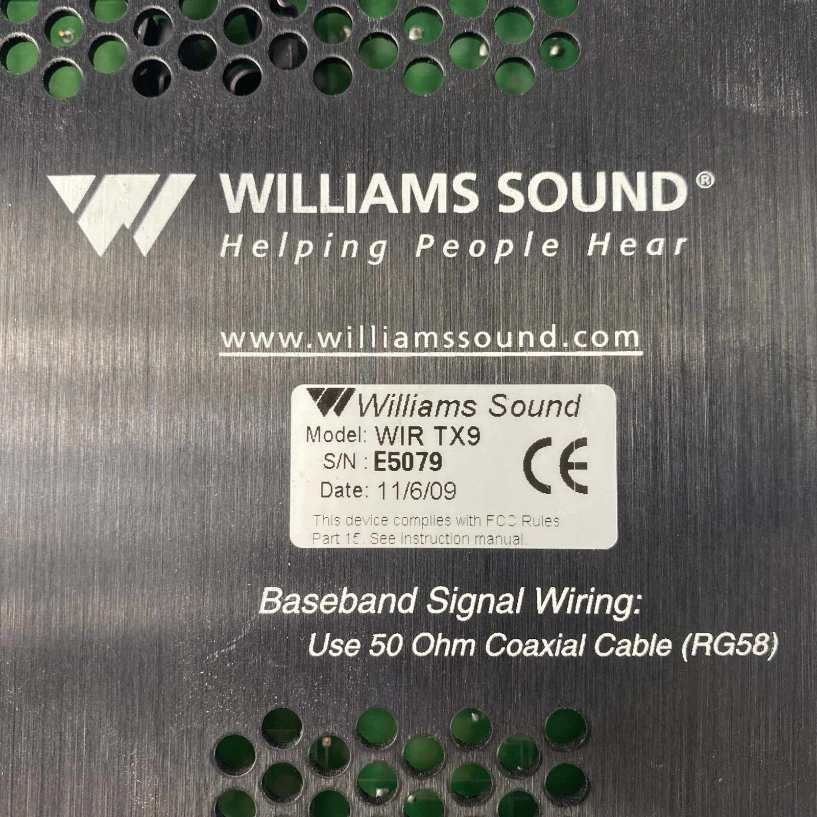 Williams Sound WIR TX9 Multi-Channel Infrared Transmitter