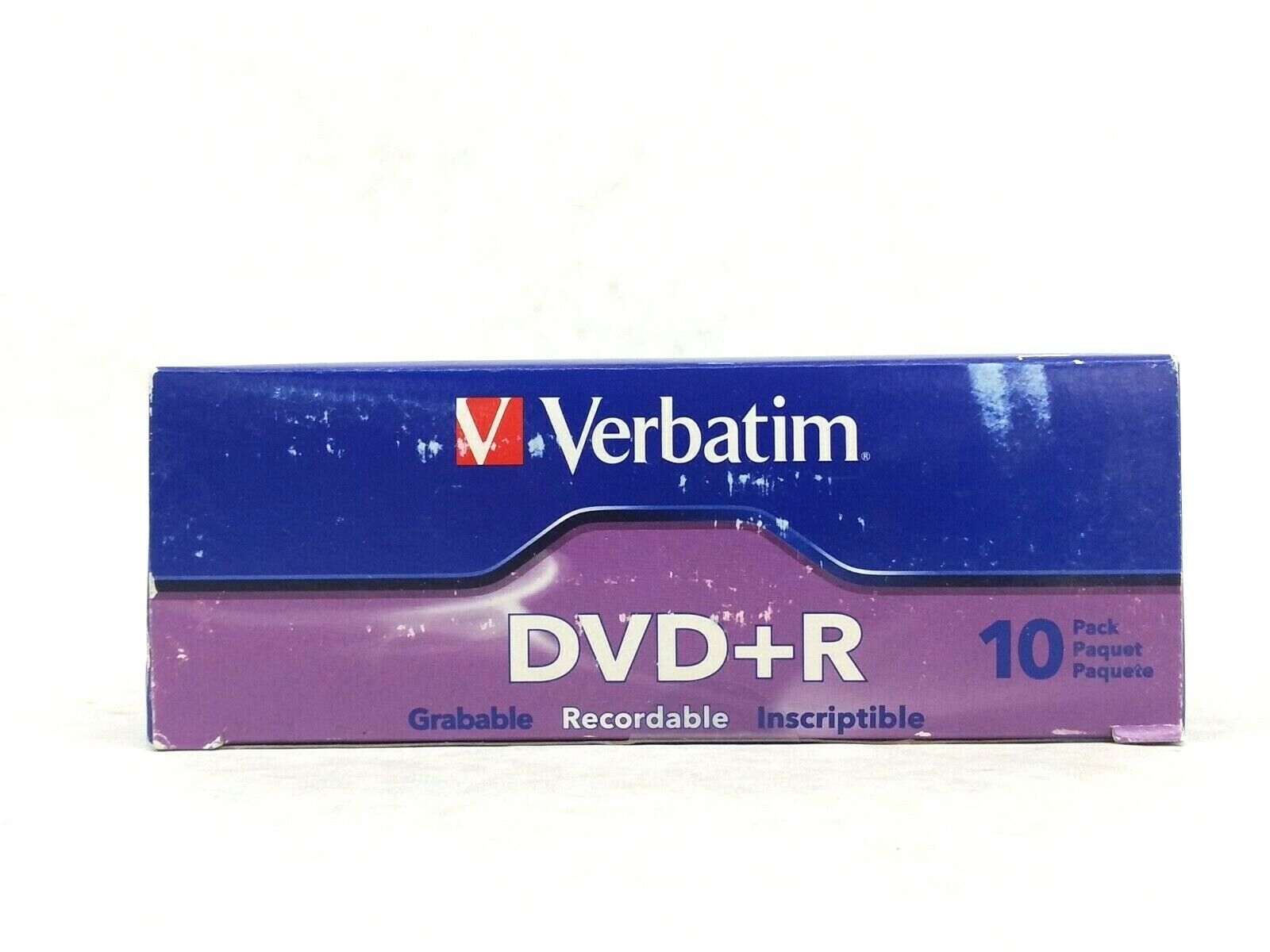 10 Pack DVD+R Recordable Verbatim 120 Min 4.7GB/16x In Jewel Case (Lot of 3)
