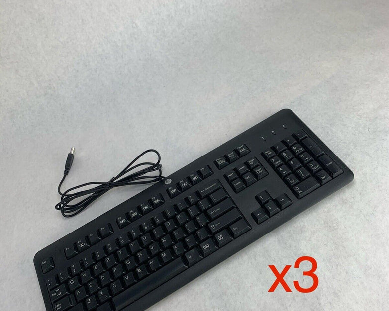 Lot of 3 HP KB57211 Wired Keyboard
